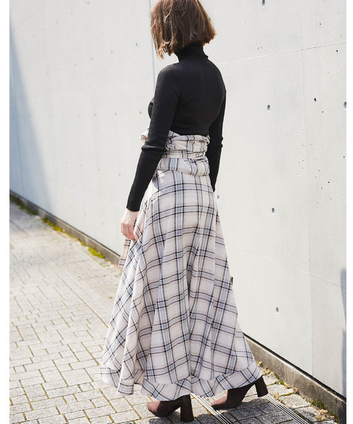 &. NOSTALGIA（アンドドットノスタルジア）の「チェック柄カシュクールマキシワンピース（ワンピース・レディース・ダークグリーン/ベージュ/ブラウン・FREE）」の16枚目の写真