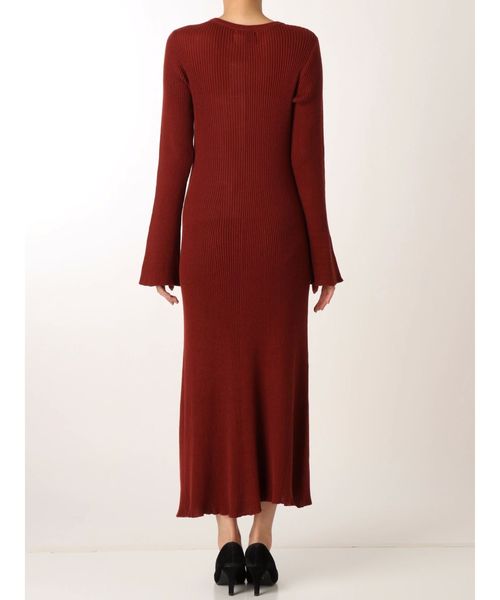 Ungrid（アングリッド）の「フレアニットワンピース（ワンピース・レディース・ブラック/ブラウン/ダークオレンジ・FREE）」の8枚目の写真