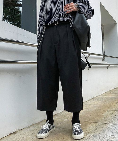 MGV（エムジーヴィー）の「【MGV】TRスーパーワイドクロップドスラックス（スラックス・メンズ・ブラック/チャコールグレー・MEDIUM/LARGE）」の4枚目の写真