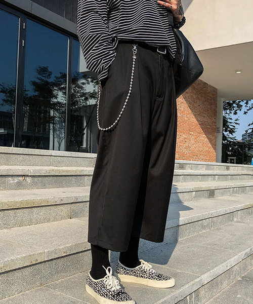 MGV（エムジーヴィー）の「【MGV】TRスーパーワイドクロップドスラックス（スラックス・メンズ・ブラック/チャコールグレー・MEDIUM/LARGE）」の5枚目の写真