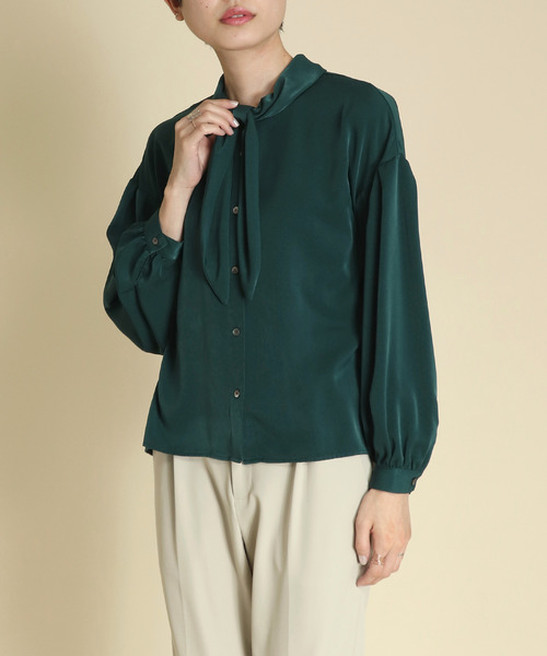 セール Store ティテ ボウタイ風タックスリーブ長袖ブラウス シャツ ブラウス Tite In Tite The