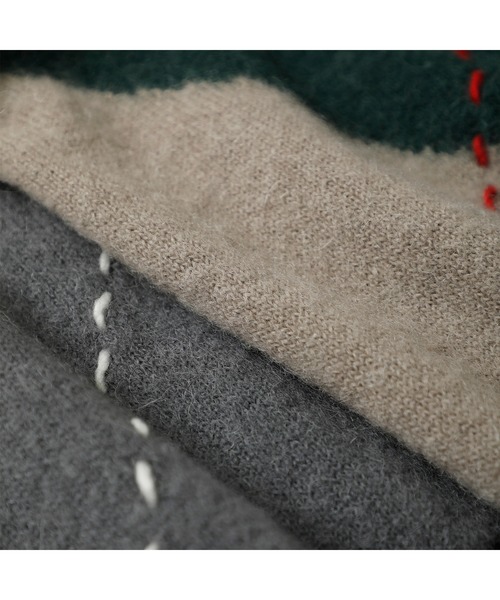 WRAPINKNOT（ラッピンノット）の「【WRAPINKNOT】別注ダイヤ柄プルオーバー（ニット/セーター・メンズ・ベージュ/ダークグレー・2/3）」の16枚目の写真