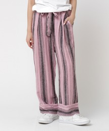 R3700 ストライプワイドイージーパンツ