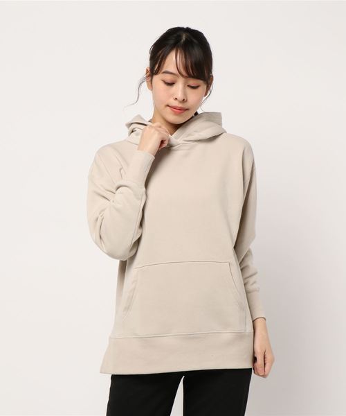 Green　Parks（グリーンパークス）の「裏起毛フーディ＊（パーカー・レディース・ブラック/パープル/カーキ/ライトベージュ・FREE）」の3枚目の写真