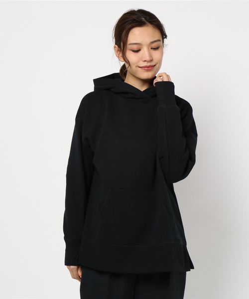 Green　Parks（グリーンパークス）の「裏起毛フーディ＊（パーカー・レディース・ブラック/パープル/カーキ/ライトベージュ・FREE）」の2枚目の写真