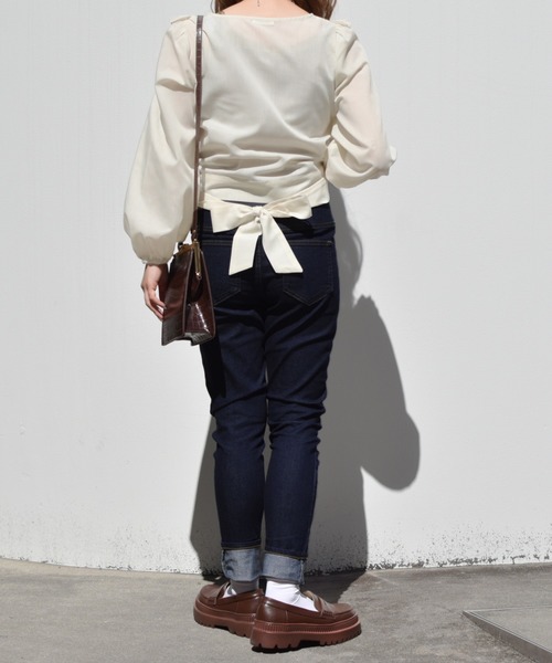 PairPair（ペアペア）の「フリルリボンブラウス（シャツ/ブラウス・レディース・ライトグリーン/ライトベージュ/オフホワイト・FREE）」の11枚目の写真