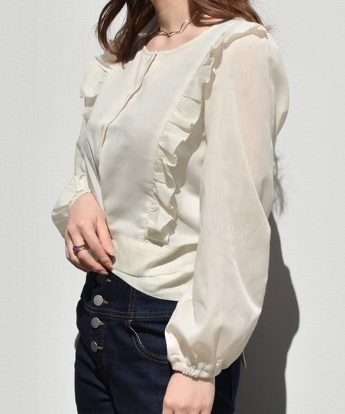 PairPair（ペアペア）の「フリルリボンブラウス（シャツ/ブラウス・レディース・ライトグリーン/ライトベージュ/オフホワイト・FREE）」の13枚目の写真