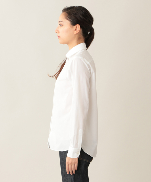 S.ESSENTIALS(エスエッセンシャルズ)の「【2nd SKINシリーズ】ギザコットン ソフトタイプライターシャツ(シャツ/ブラウス・レディース・ホワイト・40/38/36)」の3枚目の写真