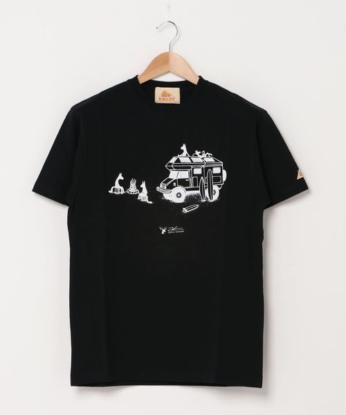 KELTY(ケルティ)の「KELTY ジョナス・クレアッソン×KELTY プリントTシャツ/JONAS CLAESSON TEE CAMPING WOLVES(Tシャツ/カットソー・レディース・ベージュ/ホワイト/ブラック/ネイビー・S/M/L/XL)」の2枚目の写真