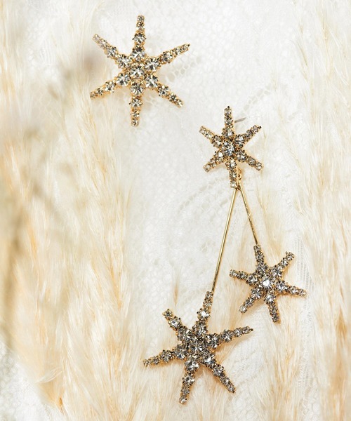 MAYGLOBE（メイグローブ）の「MAYGLOBE Veil / アシンメトリースターイヤリング（イヤリング・レディース・シルバー/ゴールド・FREE）」の6枚目の写真