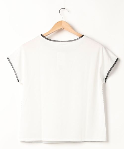 NEWYORKER(ニューヨーカー)の「【接触冷感/UVカット/吸水速乾】シアボーダーシフォンカットソー(Tシャツ/カットソー・レディース・オレンジ系その他/ホワイト/ライトグリーン・M/L)」の10枚目の写真