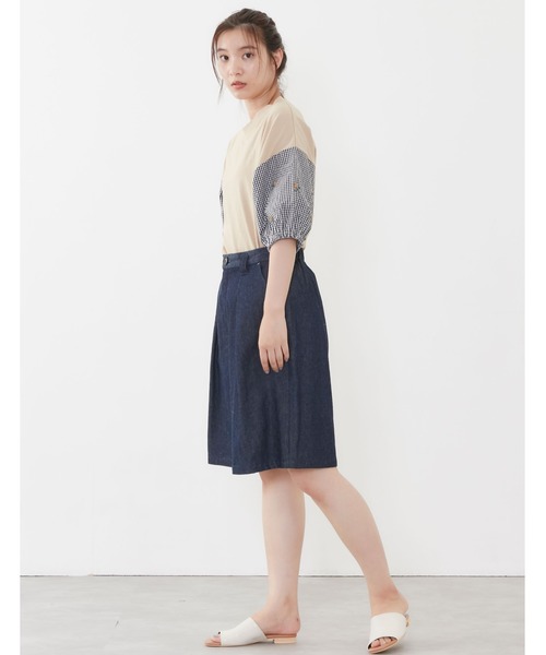 POU DOU DOU（プードゥドゥ）の「花刺繍スリーブトップス（Tシャツ/カットソー・レディース・ベージュ/オフホワイト/ブルー・3）」の9枚目の写真