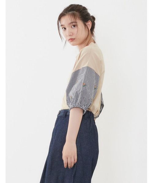 POU DOU DOU（プードゥドゥ）の「花刺繍スリーブトップス（Tシャツ/カットソー・レディース・ベージュ/オフホワイト/ブルー・3）」の22枚目の写真