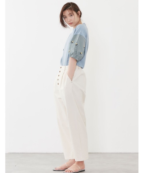 POU DOU DOU（プードゥドゥ）の「花刺繍スリーブトップス（Tシャツ/カットソー・レディース・ベージュ/オフホワイト/ブルー・3）」の20枚目の写真