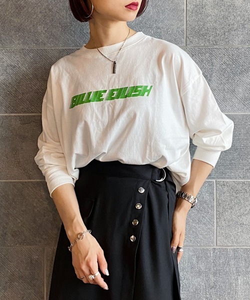 PAGEBOY(ページボーイ)の「BILLIE EILISH ロンT(Tシャツ/カットソー・レディース・ホワイト/ブラック・FREE)」の9枚目の写真