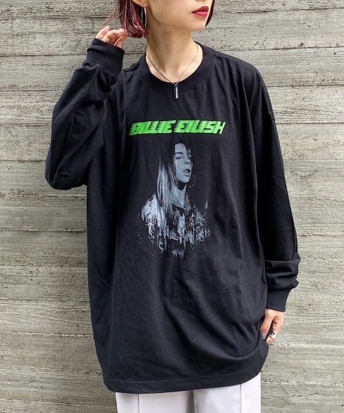 PAGEBOY(ページボーイ)の「BILLIE EILISH ロンT(Tシャツ/カットソー・レディース・ホワイト/ブラック・FREE)」の7枚目の写真