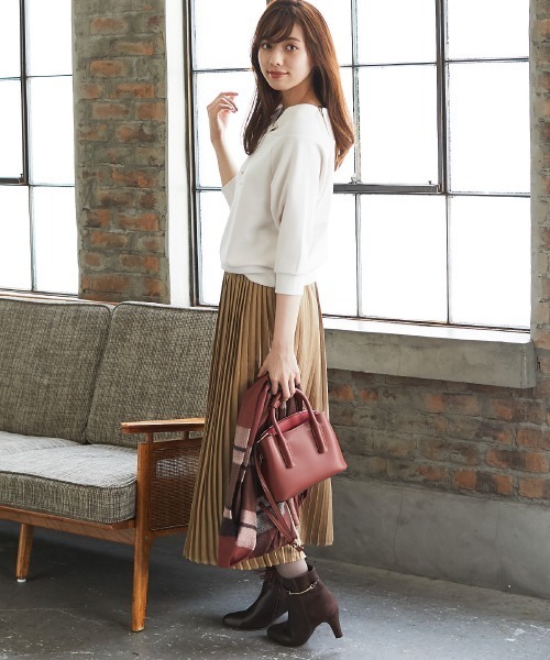 12Twelve Agenda(トゥエルブ アジェンダ)の「フード風7分袖P/O(Tシャツ/カットソー・レディース・チャコールグレー/ピンク/アイボリー・M)」の5枚目の写真