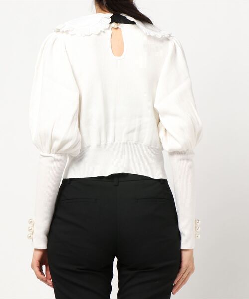 ♡ Swankiss ♡ DR collar knit TOPS （ホワイト） Swankiss - ♡ Swankiss ♡ DR collar knit TOPS （ホワイト）の通販