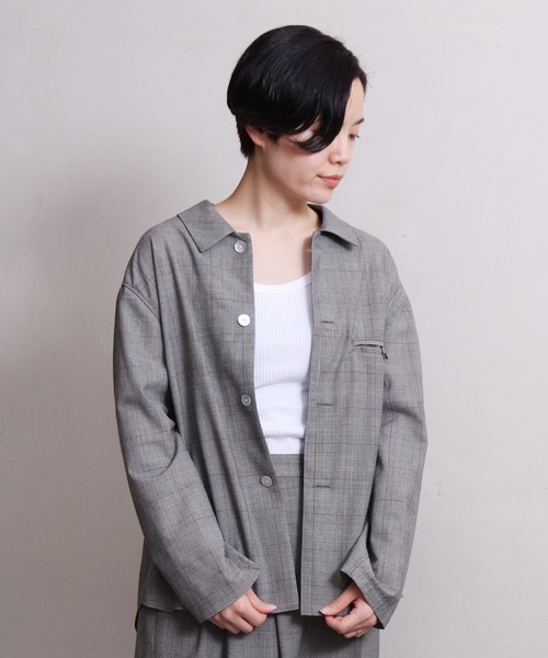 note et silence （ノートエシロンス）の「〇追燃グレンチェックワークシャツ（シャツ/ブラウス・レディース・その他・FREE）」の2枚目の写真