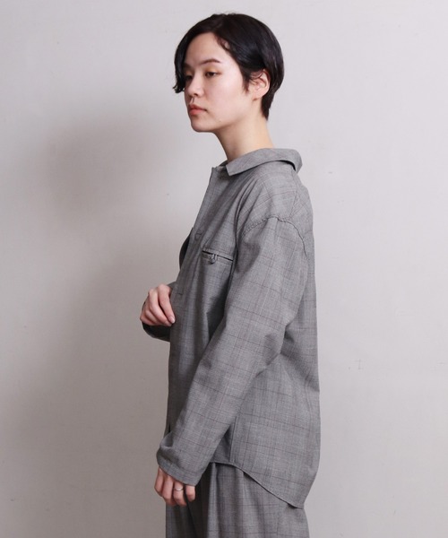 note et silence （ノートエシロンス）の「〇追燃グレンチェックワークシャツ（シャツ/ブラウス・レディース・その他・FREE）」の3枚目の写真