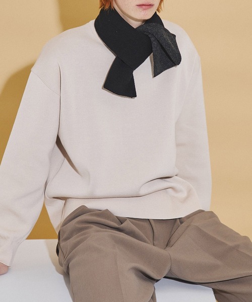 UNITED TOKYO（ユナイテッドトウキョウ）の「ラムズウールミニマフラー（マフラー・メンズ・ブラック/ネイビー/ブラウン/オフホワイト/カーキ・FREE）」の11枚目の写真