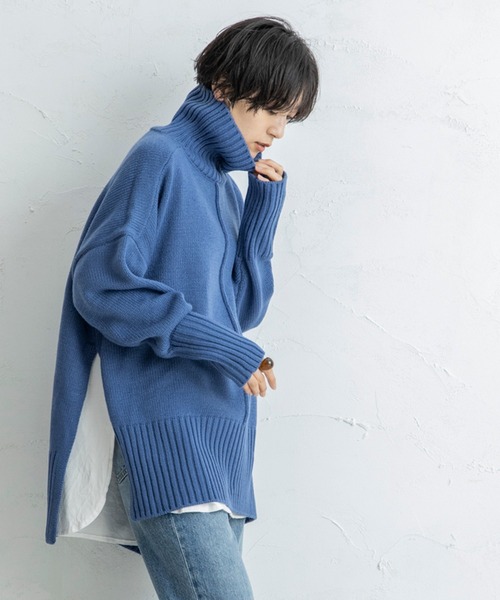 CIENA（シエナ）の「日本製　USAコットンラウンドヘムサイドスリットロンT（Tシャツ/カットソー・レディース・ブラック/チャコールグレー/オフホワイト/ベージュ・FREE）」の5枚目の写真