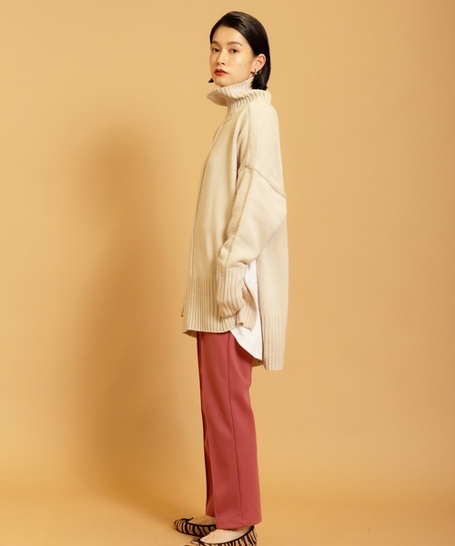 CIENA（シエナ）の「日本製　USAコットンラウンドヘムサイドスリットロンT（Tシャツ/カットソー・レディース・ブラック/チャコールグレー/オフホワイト/ベージュ・FREE）」の17枚目の写真