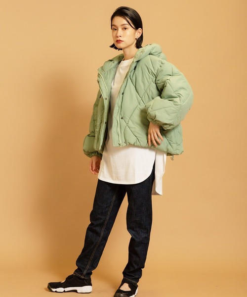 CIENA（シエナ）の「日本製　USAコットンラウンドヘムサイドスリットロンT（Tシャツ/カットソー・レディース・ブラック/チャコールグレー/オフホワイト/ベージュ・FREE）」の19枚目の写真