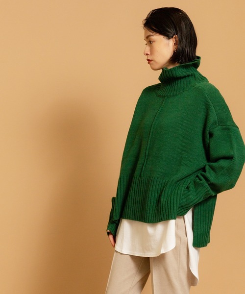 CIENA（シエナ）の「日本製　USAコットンラウンドヘムサイドスリットロンT（Tシャツ/カットソー・レディース・ブラック/チャコールグレー/オフホワイト/ベージュ・FREE）」の18枚目の写真