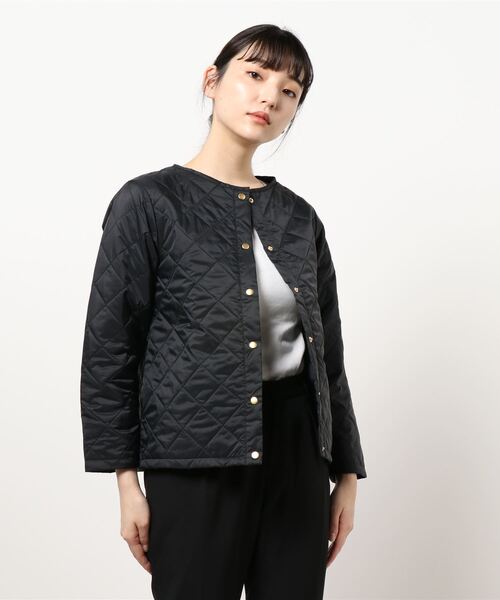 Lugnoncure（ルノンキュール）の「パッカブルジャケット（ノーカラージャケット・レディース・ブルー/オフホワイト/ブラック・MEDIUM/LARGE）」の3枚目の写真