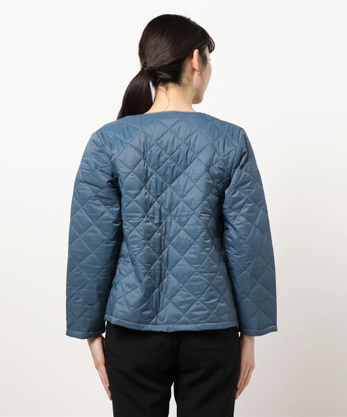 Lugnoncure（ルノンキュール）の「パッカブルジャケット（ノーカラージャケット・レディース・ブルー/オフホワイト/ブラック・MEDIUM/LARGE）」の6枚目の写真