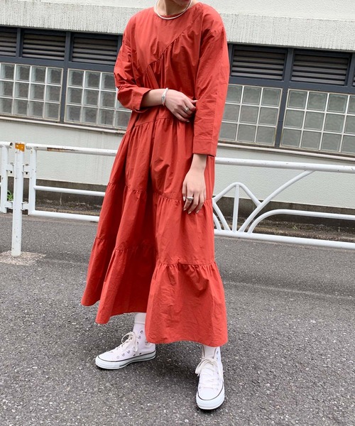 2538yマーレット イエナ別注22年カットワークティアードワンピース白　5分袖 2538yマーレット イエナ別注22年カットワークティアードワンピース白 5