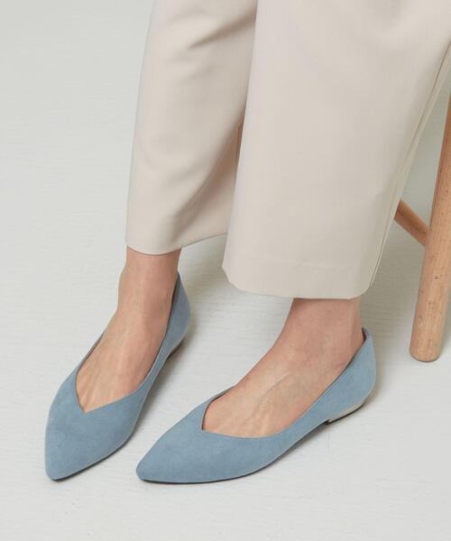 closet story(クローゼットストーリー)の「<closet story>Vカット メタルヒール フラットシューズ(その他シューズ・レディース・ライトブルー/ベージュ・23cm/24.5cm/23.5cm/24cm)」の1枚目の写真
