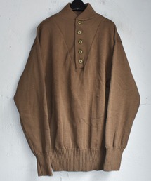 VINTAGE（ヴィンテージ）の「【ヴィンテージ古着】DSCP GARRISON COLLECTION アメリカ軍 5ボタン ヘンリーネックセーター（ニット/セーター・レディース）」