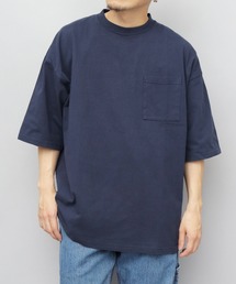 7.6オンス USAコットン ポケット付き スーパービッグシルエット 5分袖 Tシャツ