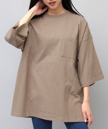 7.6オンス USAコットン ポケット付き スーパービッグシルエット 5分袖 Tシャツ