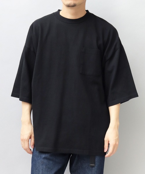 whowhat 5X T-SHIRT ビッグシルエット 五分袖Tシャツ セール】7.6オンス USAコットン ポケット付き スーパービッグ