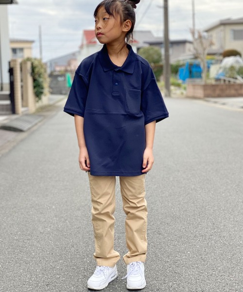 F.O.KIDS（エフオーキッズ）の「F.O.KIDS/エフオーキッズ　ビッグポロシャツ（シャツ/ブラウス・キッズ・ベージュ/ネイビー/キャメル・120/140）」の20枚目の写真