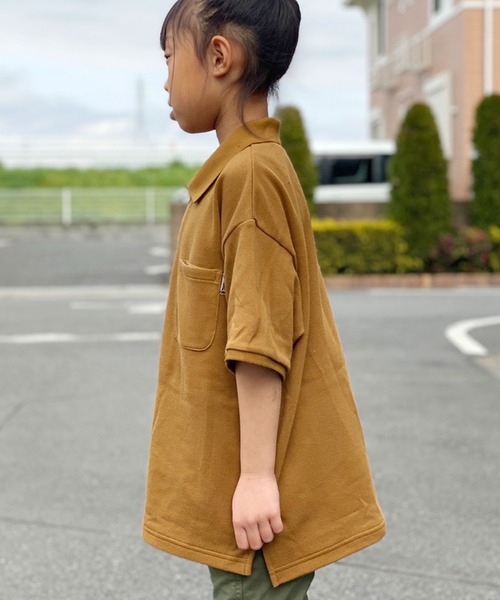 F.O.KIDS（エフオーキッズ）の「F.O.KIDS/エフオーキッズ　ビッグポロシャツ（シャツ/ブラウス・キッズ・ベージュ/ネイビー/キャメル・120/140）」の9枚目の写真