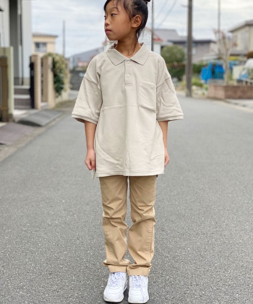 F.O.KIDS（エフオーキッズ）の「F.O.KIDS/エフオーキッズ　ビッグポロシャツ（シャツ/ブラウス・キッズ・ベージュ/ネイビー/キャメル・120/140）」の19枚目の写真