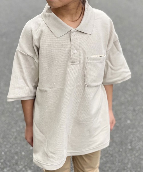 F.O.KIDS（エフオーキッズ）の「F.O.KIDS/エフオーキッズ　ビッグポロシャツ（シャツ/ブラウス・キッズ・ベージュ/ネイビー/キャメル・120/140）」の13枚目の写真