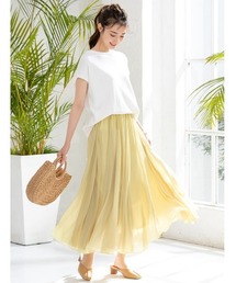 シフォンカラーフレアスカート