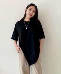 アシンメトリー 斜め カットソー トップス