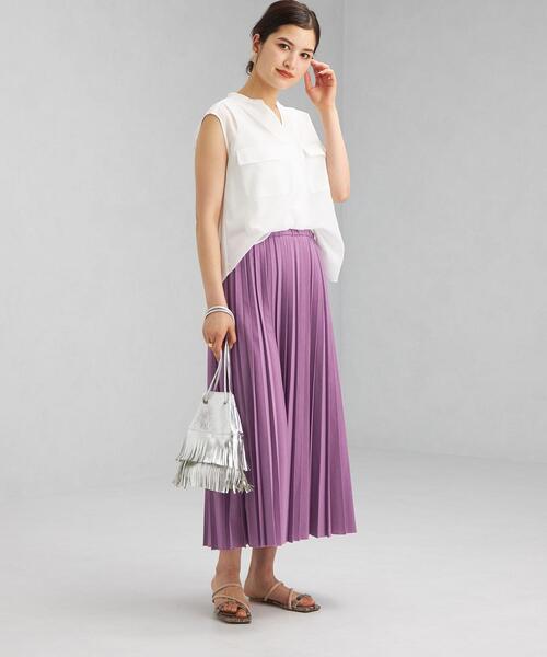 green label relaxing(グリーンレーベルリラクシング)の「FFC プリーツ スカート(スカート・レディース・ナチュラル/パープル/ブラウン・FREE)」の14枚目の写真