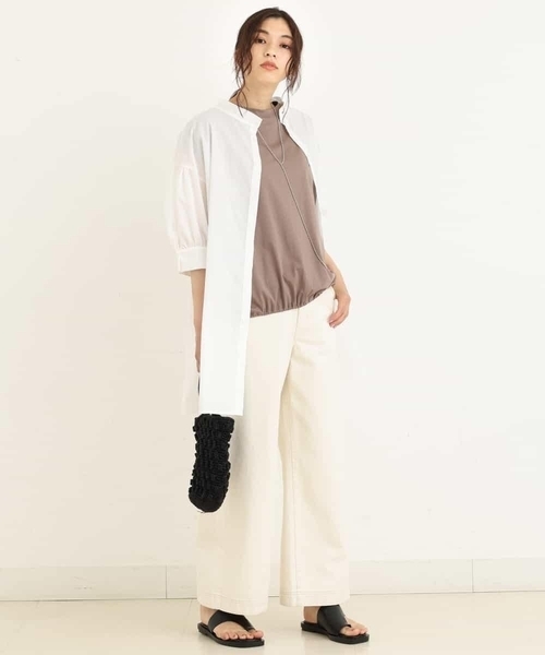 a.v.v(アーヴェヴェ)の「デニムワイドパンツ(デニムパンツ・レディース・アイボリー/ネイビー・42/40/34/38/36)」の22枚目の写真