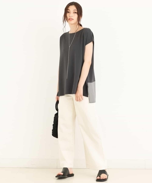 a.v.v(アーヴェヴェ)の「デニムワイドパンツ(デニムパンツ・レディース・アイボリー/ネイビー・42/40/34/38/36)」の21枚目の写真