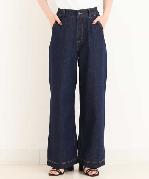 a.v.v(アーヴェヴェ)の「デニムワイドパンツ(デニムパンツ・レディース・アイボリー/ネイビー・42/40/34/38/36)」の17枚目の写真