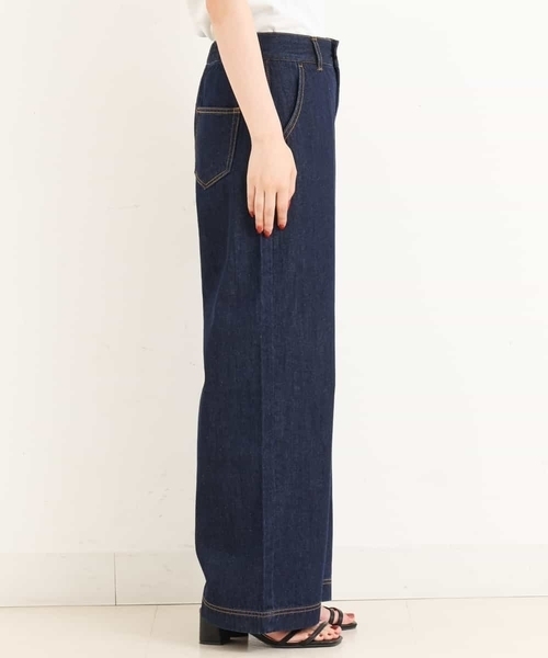 a.v.v(アーヴェヴェ)の「デニムワイドパンツ(デニムパンツ・レディース・アイボリー/ネイビー・42/40/34/38/36)」の16枚目の写真