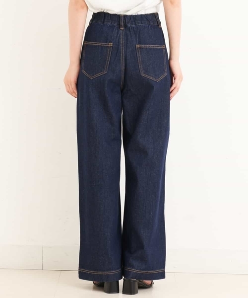 a.v.v(アーヴェヴェ)の「デニムワイドパンツ(デニムパンツ・レディース・アイボリー/ネイビー・42/40/34/38/36)」の15枚目の写真