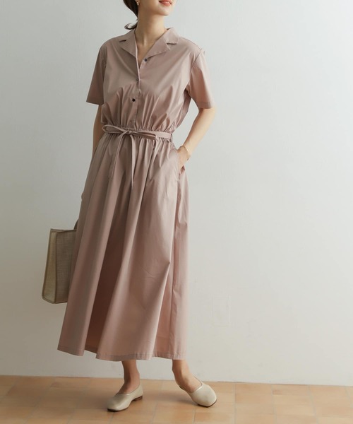 URBAN RESEARCH DOORS（アーバンリサーチドアーズ）の「【WEB限定】オープンカラーコットンシャツワンピース（シャツワンピース・レディース・ネイビー/ピンク系その他・ONE）」の10枚目の写真
